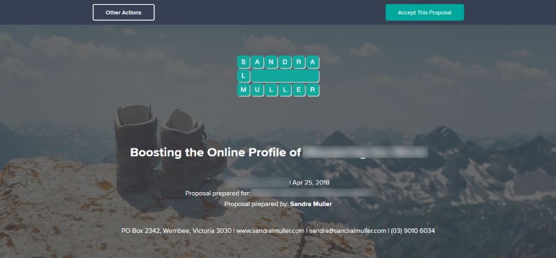 Example of an online Nusii proposal